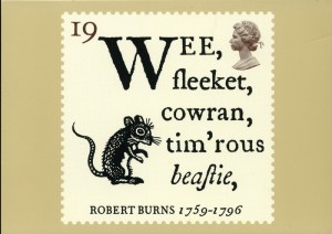 Postage stamp featuring 'To a Mouse'